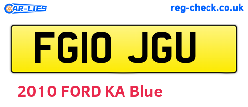 FG10JGU are the vehicle registration plates.