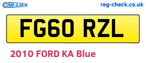 FG60RZL are the vehicle registration plates.