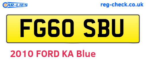 FG60SBU are the vehicle registration plates.