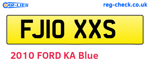 FJ10XXS are the vehicle registration plates.