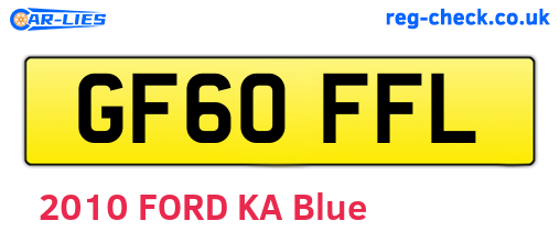 GF60FFL are the vehicle registration plates.