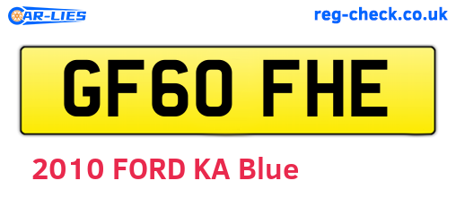 GF60FHE are the vehicle registration plates.