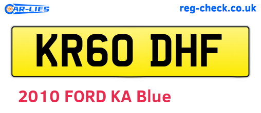 KR60DHF are the vehicle registration plates.