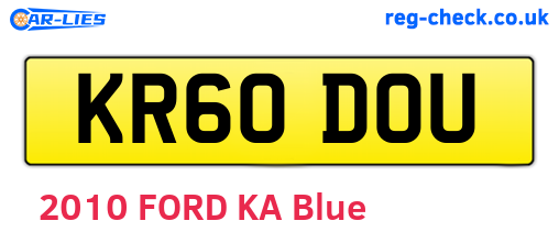 KR60DOU are the vehicle registration plates.