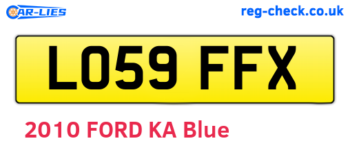 LO59FFX are the vehicle registration plates.