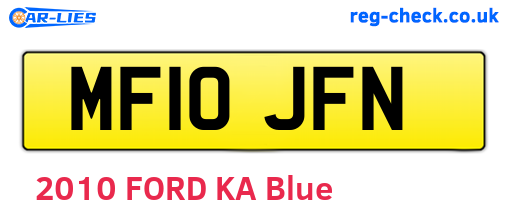 MF10JFN are the vehicle registration plates.