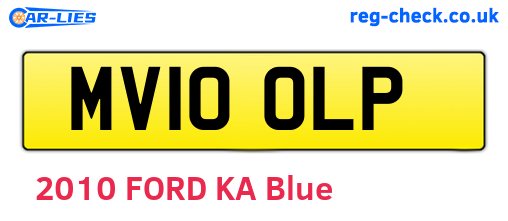 MV10OLP are the vehicle registration plates.