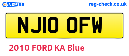 NJ10OFW are the vehicle registration plates.