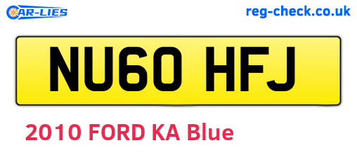 NU60HFJ are the vehicle registration plates.