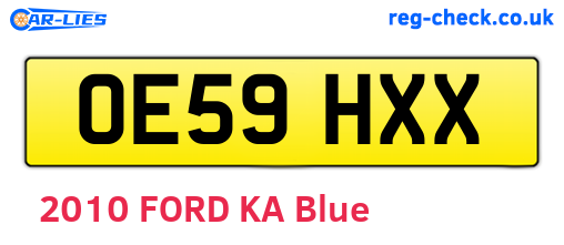 OE59HXX are the vehicle registration plates.