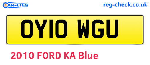 OY10WGU are the vehicle registration plates.