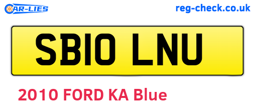 SB10LNU are the vehicle registration plates.