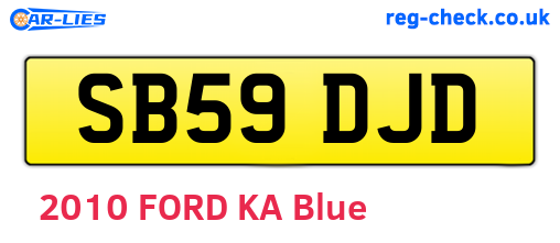 SB59DJD are the vehicle registration plates.