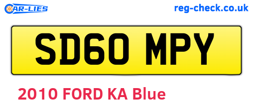 SD60MPY are the vehicle registration plates.