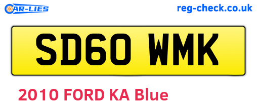 SD60WMK are the vehicle registration plates.