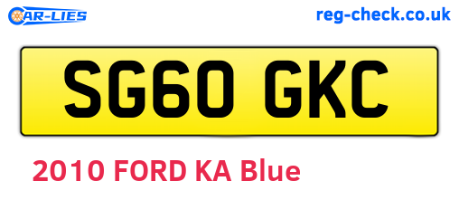 SG60GKC are the vehicle registration plates.