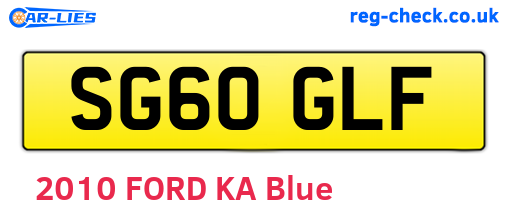 SG60GLF are the vehicle registration plates.