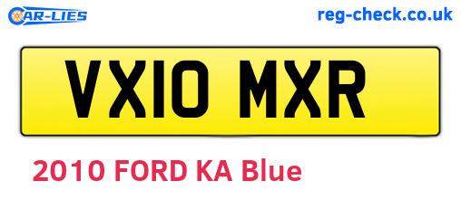 VX10MXR are the vehicle registration plates.