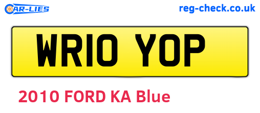 WR10YOP are the vehicle registration plates.