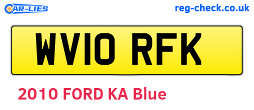 WV10RFK are the vehicle registration plates.