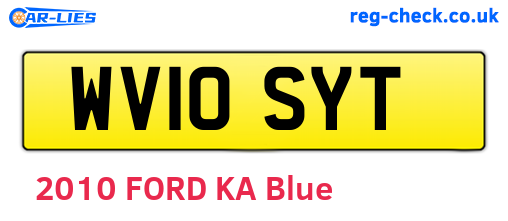 WV10SYT are the vehicle registration plates.