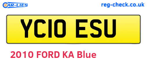 YC10ESU are the vehicle registration plates.