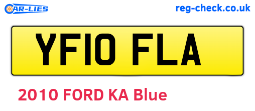 YF10FLA are the vehicle registration plates.