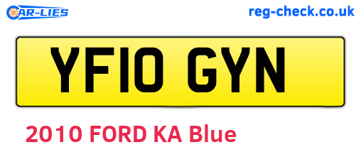 YF10GYN are the vehicle registration plates.