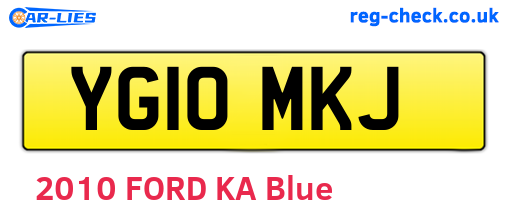 YG10MKJ are the vehicle registration plates.