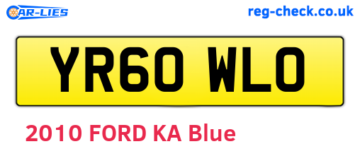 YR60WLO are the vehicle registration plates.