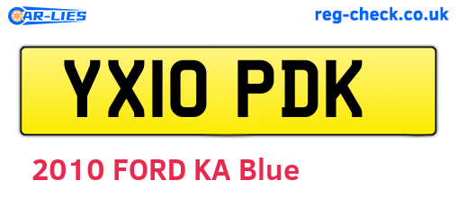 YX10PDK are the vehicle registration plates.
