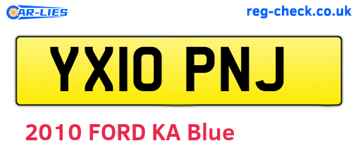 YX10PNJ are the vehicle registration plates.