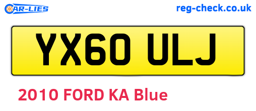 YX60ULJ are the vehicle registration plates.