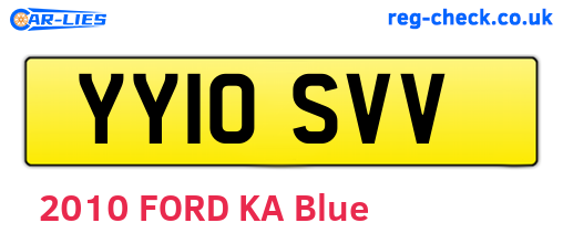 YY10SVV are the vehicle registration plates.