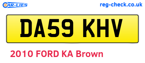 DA59KHV are the vehicle registration plates.