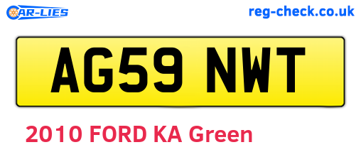 AG59NWT are the vehicle registration plates.