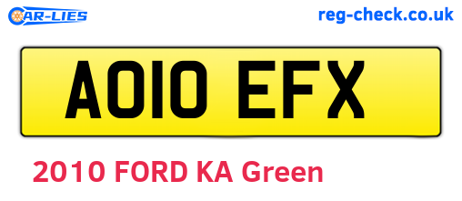 AO10EFX are the vehicle registration plates.