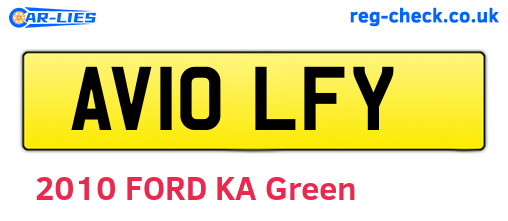 AV10LFY are the vehicle registration plates.
