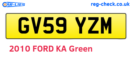 GV59YZM are the vehicle registration plates.