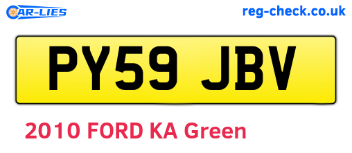 PY59JBV are the vehicle registration plates.