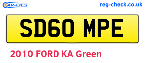 SD60MPE are the vehicle registration plates.