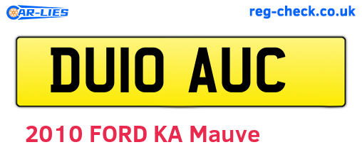 DU10AUC are the vehicle registration plates.
