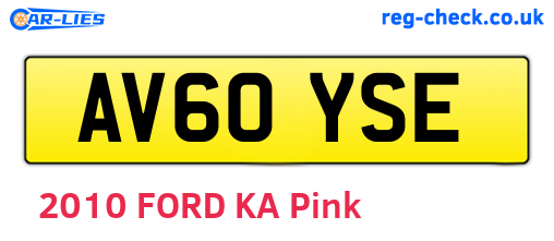 AV60YSE are the vehicle registration plates.