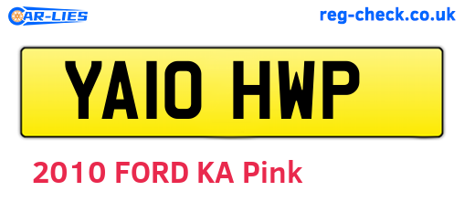 YA10HWP are the vehicle registration plates.