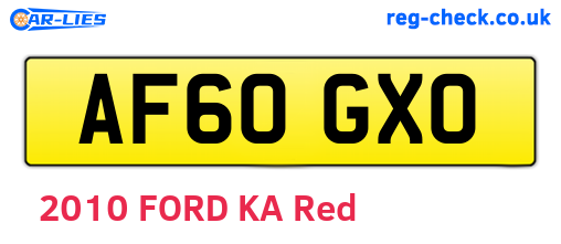 AF60GXO are the vehicle registration plates.