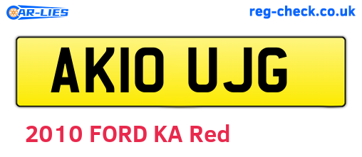 AK10UJG are the vehicle registration plates.