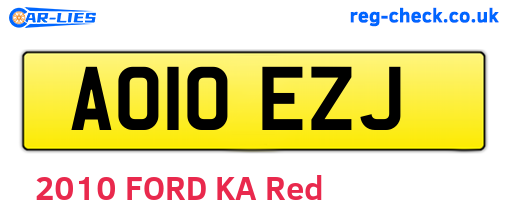 AO10EZJ are the vehicle registration plates.