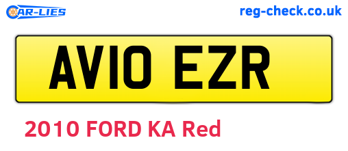 AV10EZR are the vehicle registration plates.