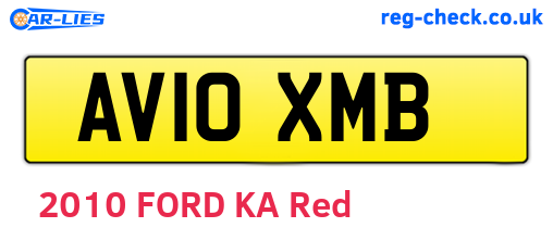 AV10XMB are the vehicle registration plates.