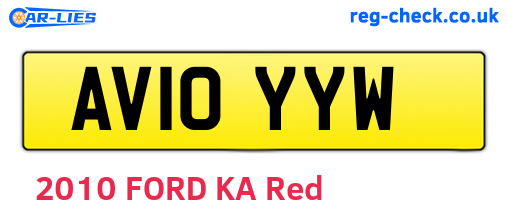 AV10YYW are the vehicle registration plates.